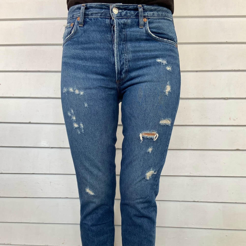 AGOLDE Jamie High Rise Distressed Cropped Jeans sz 27